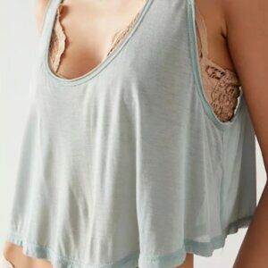 Free People Intimately Have to Have It Cropped Tank Top - Aqua Haze XS